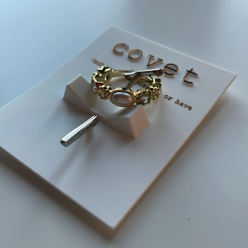 Covet Multi Stone Pearl Ring Size 5